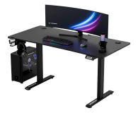 Biurko gamingowe Ultradesk LEVEL V2 (Czarne - bez podkładki) (elektryczna regulacja) UDESK-LVA-BLANK